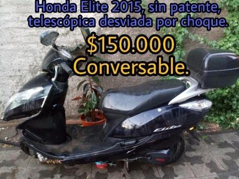 Moto honda Elite 2015 sin patente